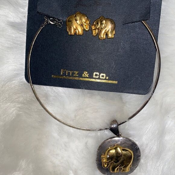 Fitz & Co Matching Elephant Necklace & Earring Set - Picture 2 of 6
